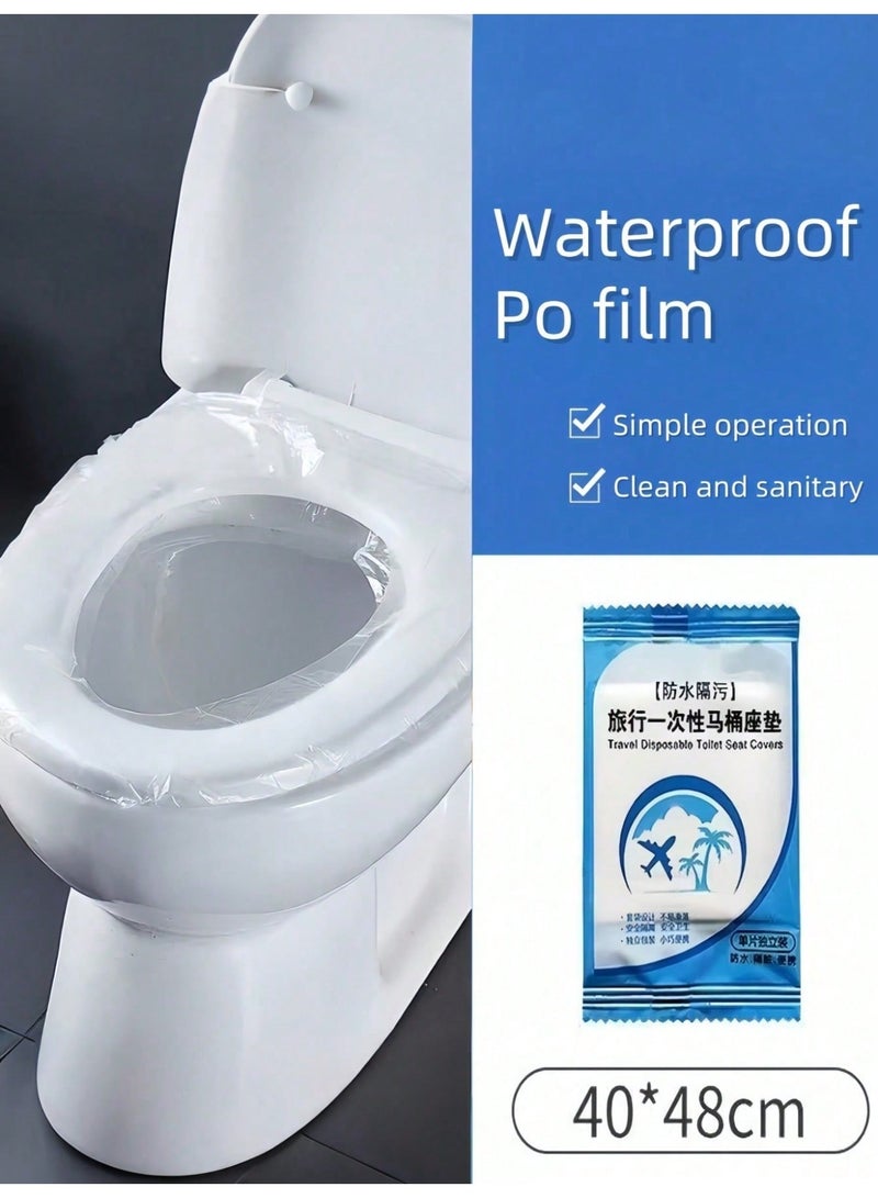 50 Pieces Thick Transparent Disposable Bathroom Mat For Travel, Portable Bathroom Mat For Travel And Business, Waterproof Portable Bathroom Paper, Pollution Resistant Plastic, For Travel, Hotels And Public Places - Image 2