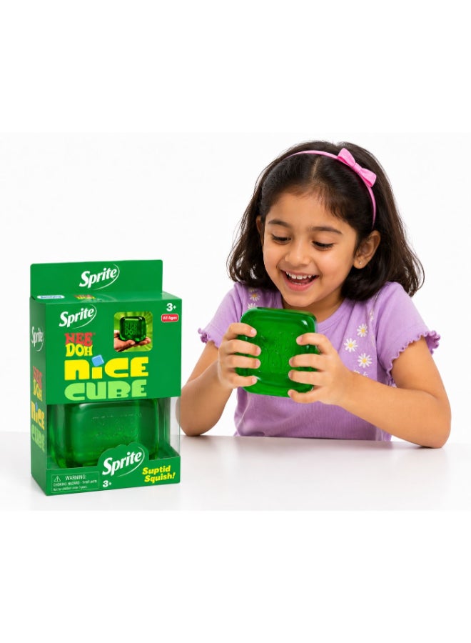 Needoh Sprite Single Piece Nice Cube Squishy Stress Relief Toy | Soft Squeeze Fidget Sensory Cube | Slow Rising Squash Toy for Kids & Adults | Anxiety Relief Desk Toy | Age 3+-Green - Image 3