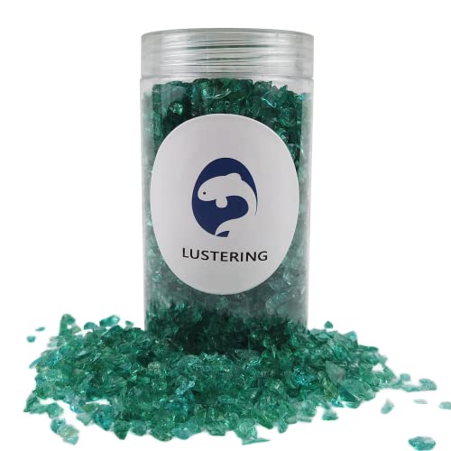LUSTERING High Luster Crushed Glass Glitter, Fire Glass, Broken Glass, Glass Gems for Fire Pit, Crafts DIY Epoxy Resin Art, Geode Painting,Vase Filler,Aquarium Garden Decoration, 3-6mm,454g(Turquoise) - Image 4