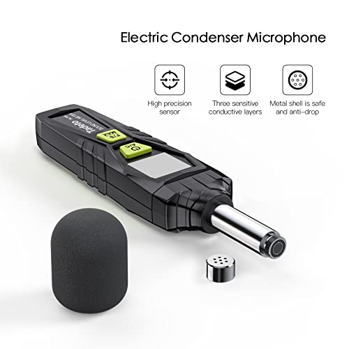 Tadeto Decibel Meter, Tadeto Digital Sound Level Meter Portable SPL Meter 30dB to 130dB MAX Data Hold with LCD Display Backlight A/C Weighted for Home Factories - Image 4