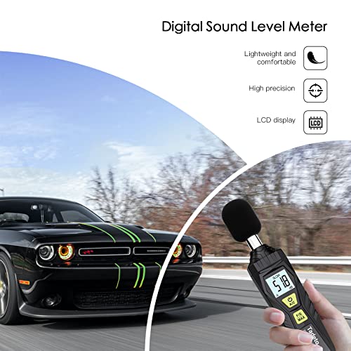 Tadeto Decibel Meter, Tadeto Digital Sound Level Meter Portable SPL Meter 30dB to 130dB MAX Data Hold with LCD Display Backlight A/C Weighted for Home Factories - Image 5