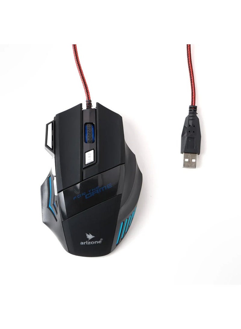 أريزون ماوس ألعاب سلكي G5 USB مزود بـ 7 أزرار، وإضاءة RGB متغيرة، ودقة DPI قابلة للتعديل - Image 2