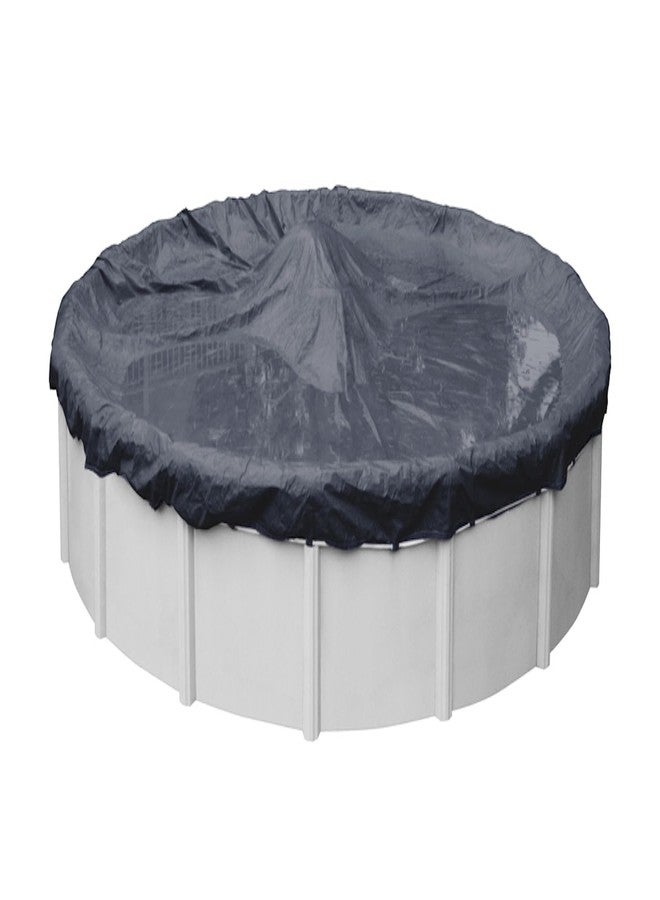 Robelle 15 ft Blue Winter Pool Cover for Above Ground Pools, 3 ft Overlap (18 ft Cover Size), Solid 7 x 7 Scrim, 2.2 oz/yd2, 8-Year Warranty, Style: 3615A - Image 1