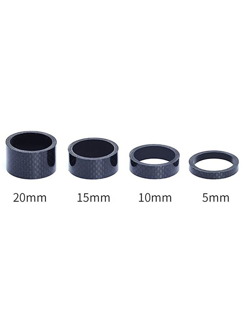 Y&D 4 Pcs Bike Headset Spacer Washer Full Carbon Fiber Bicycle Stem Fit 1 1/8-Inch - Image 3