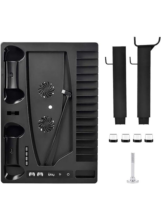 Multi-function Charging Stand with Cooling Fan for PS5 Disc/Digital/PS5 Controller, Vertical Charger Cooling Storage Stand for PS5 VR Consoles - Image 5
