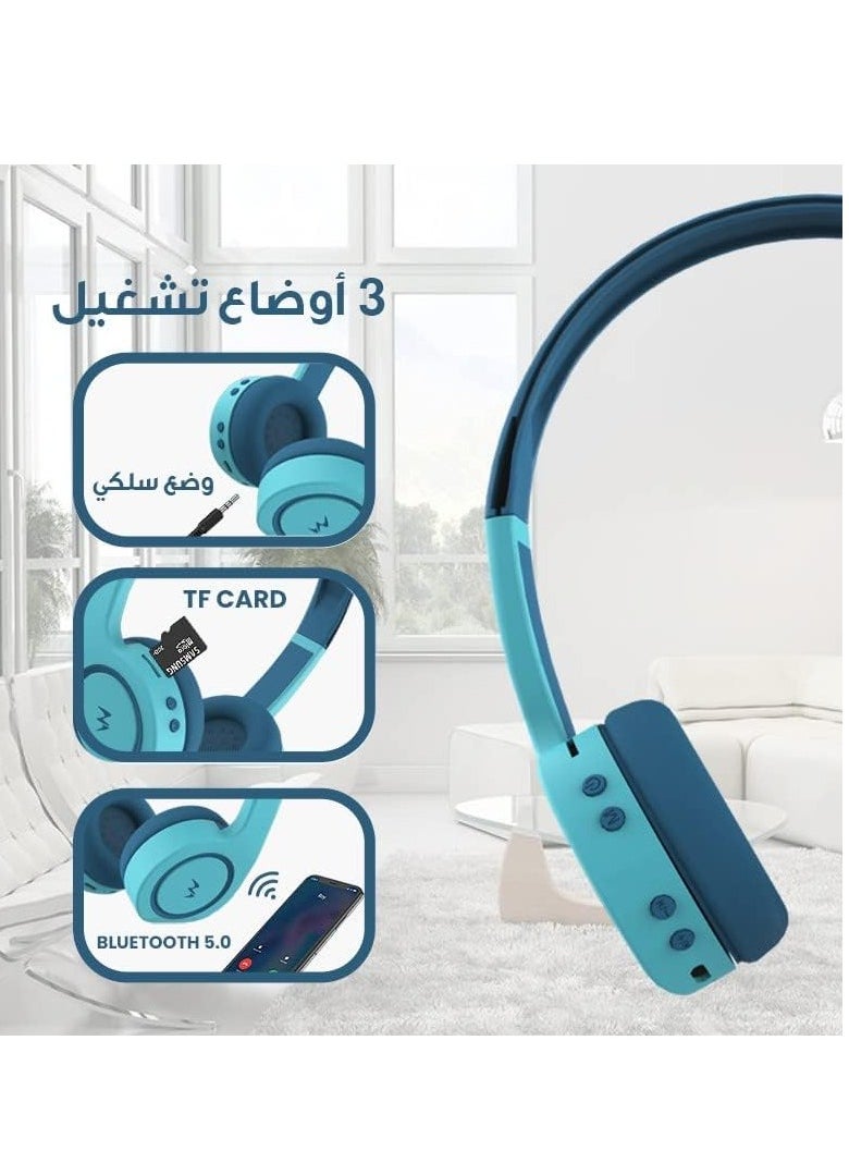 بينجوزونز سماعات الرأس اللاسلكية للأطفال بينجوزون B18 مع ميكروفون - بلوتوث 5.0 - تدعم بطاقة الذاكرة ووضع Aux (حد مستوى الصوت 85 ديسيبل، رمادي)  - Image 3