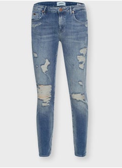 Ripped Straight Jeans