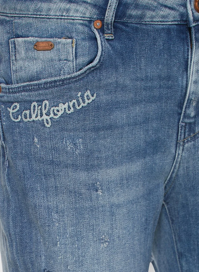ONLY Ripped Straight Jeans