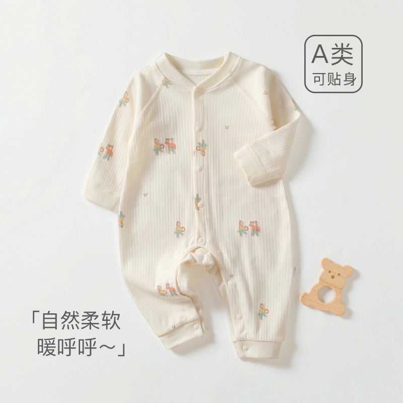 Baby'S Jumpsuit Pure Cotton Long-Sleeved Harper Climbing Clothes Newborn Clothes Baby'S Western Pajamas Home Clothes - Image 4