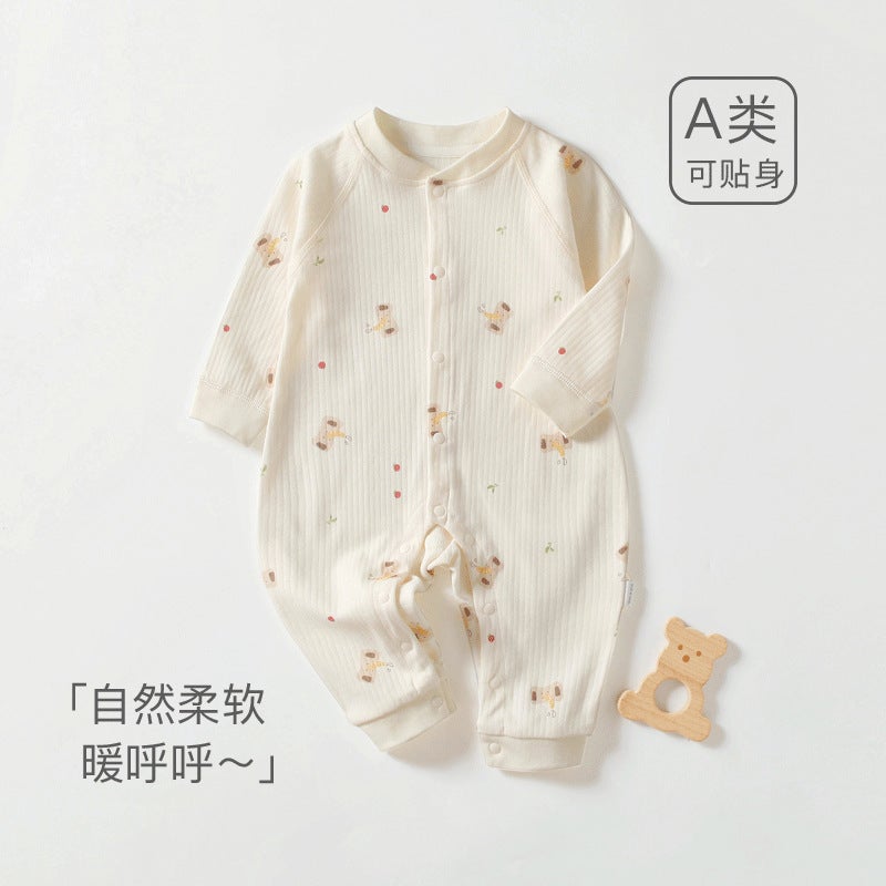 Baby'S Jumpsuit Pure Cotton Long-Sleeved Harper Climbing Clothes Newborn Clothes Baby'S Western Pajamas Home Clothes - Image 3