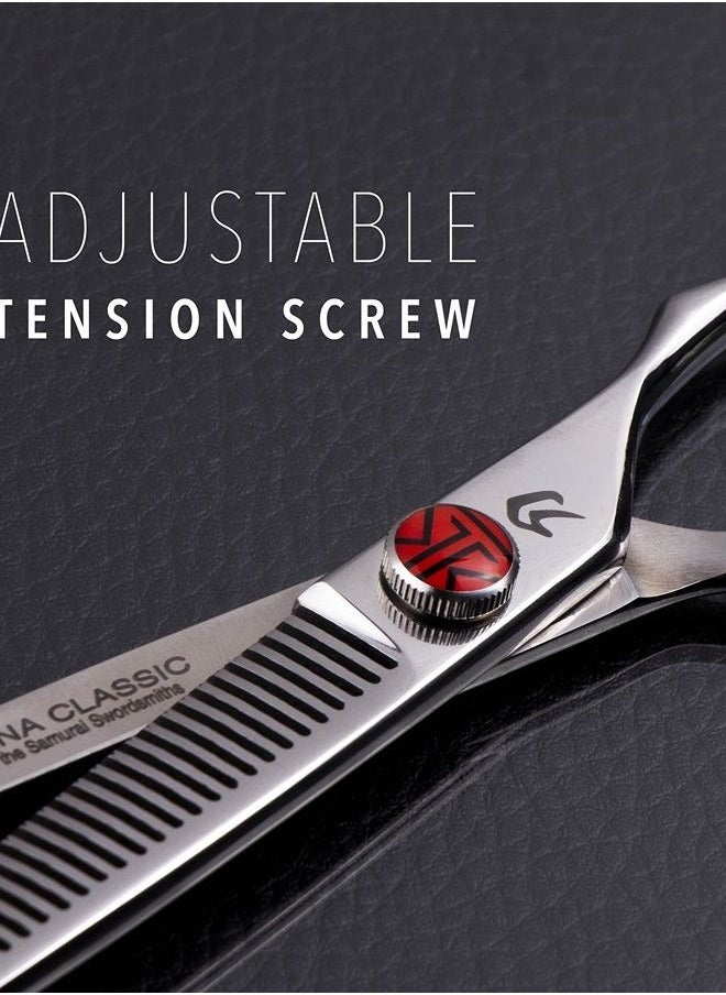 EVERLONG - Tokko Katana Classic 6.5" Texturizing Shears Professional Razor Edge 440C Japanese Stainless Steel Hair Thinning Scissors 6.5" Barber Shears With Adjustment Screw and Leather Case - Image 1
