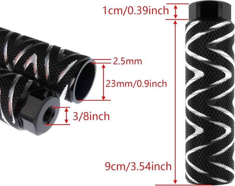 Zelerdo 4 Pack Aluminum Alloy Bike Pegs Foot Pedals Backseats Stands Fit 3/8 inch Axles - Image 2