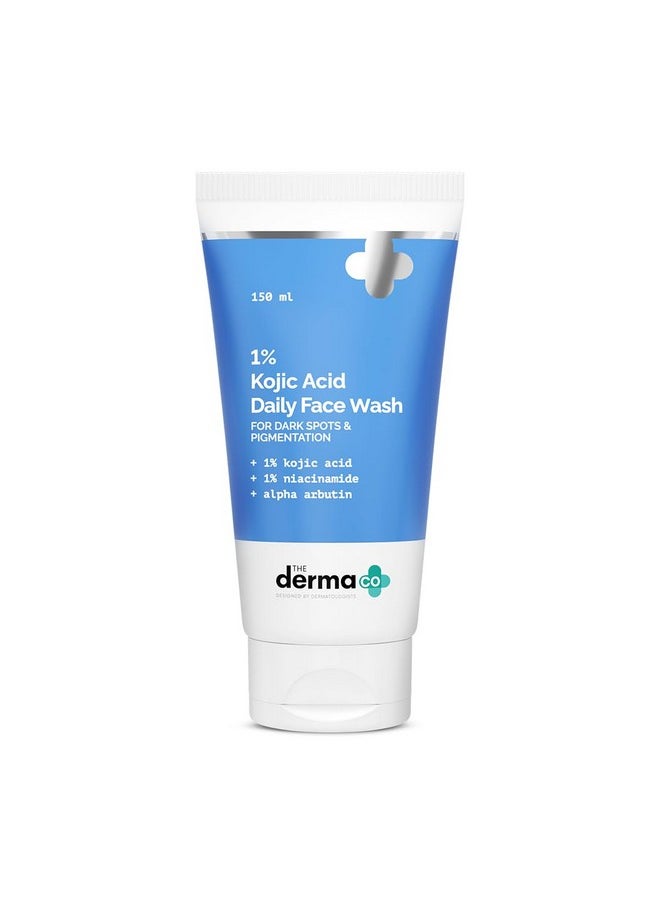 THE derma Co 1% Kojic Acid Face Wash I With Niacinamide & Alpha Arbutin I Reduces Dark Spots & Pigmentation I Cleanses & Brightens Skin I Non-Drying Formula I For All Skin Types - 150 Ml  - Image 1