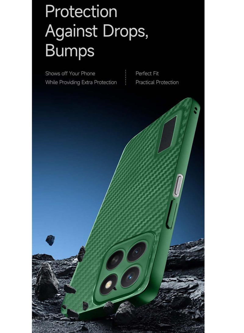Wtech Honor X8c 4G 2025 Liquid Silicone Carbon Fiber Texture Case Cover - Dark Green - Image 4