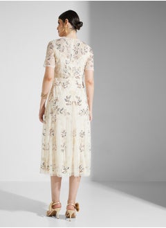 Frock and Frill Embellished Crew Neck Maxi Dress  - Image 2