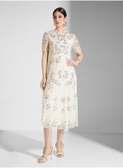 Frock and Frill Embellished Crew Neck Maxi Dress  - Image 4