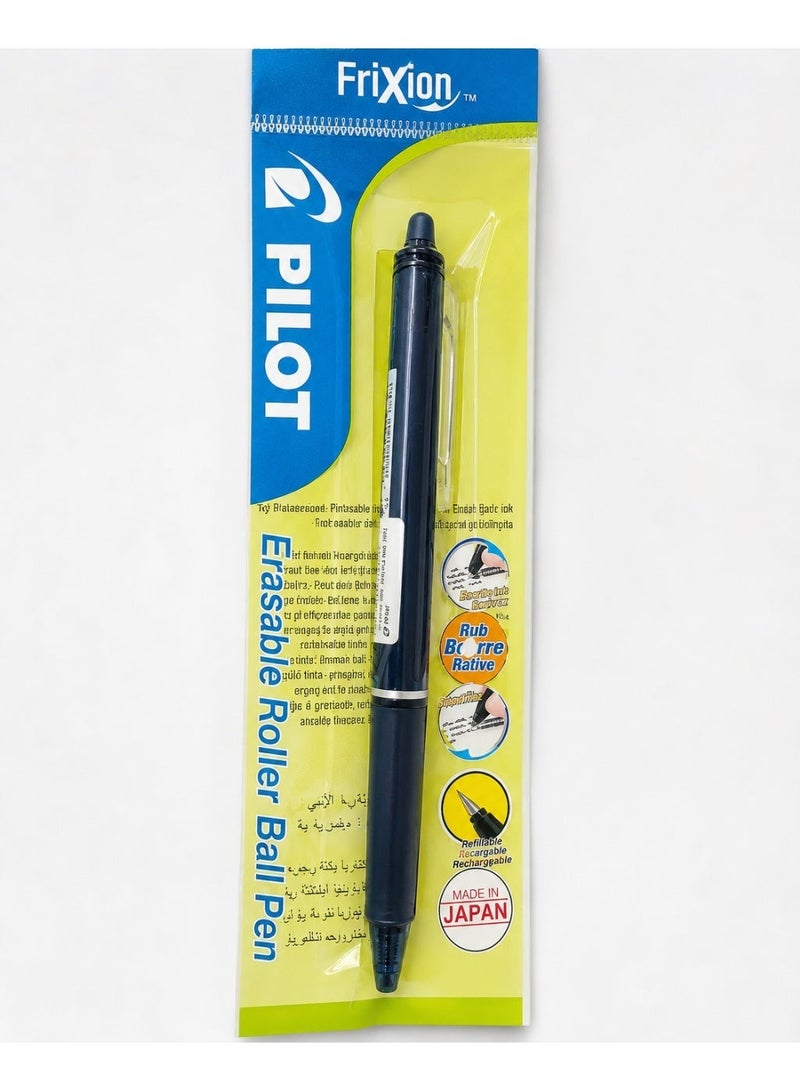 Pilot Frixion Clicker Erasable Roller Ball Pen, 0.7 mm Tip Size, Blue Black - Image 1