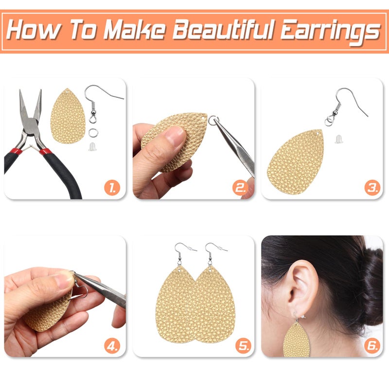 TOAOB THE ONE AND ONLY BABY TOAOB 150pcs Hypoallergenic Earring Hooks Mixed Colors Ear Wire Hooks Earring Making Kit with 1000pcs Open Jump Rings 200pcs Earring Backs for Jewelry Making Findings - Image 4