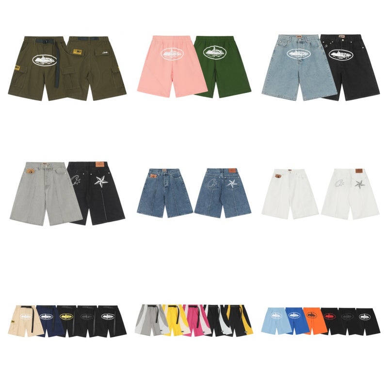 Corteiz Alcatraz Classic Printed Retro Street Denim Shorts American Loose Casual Men'S And Women'S Shorts - Image 2