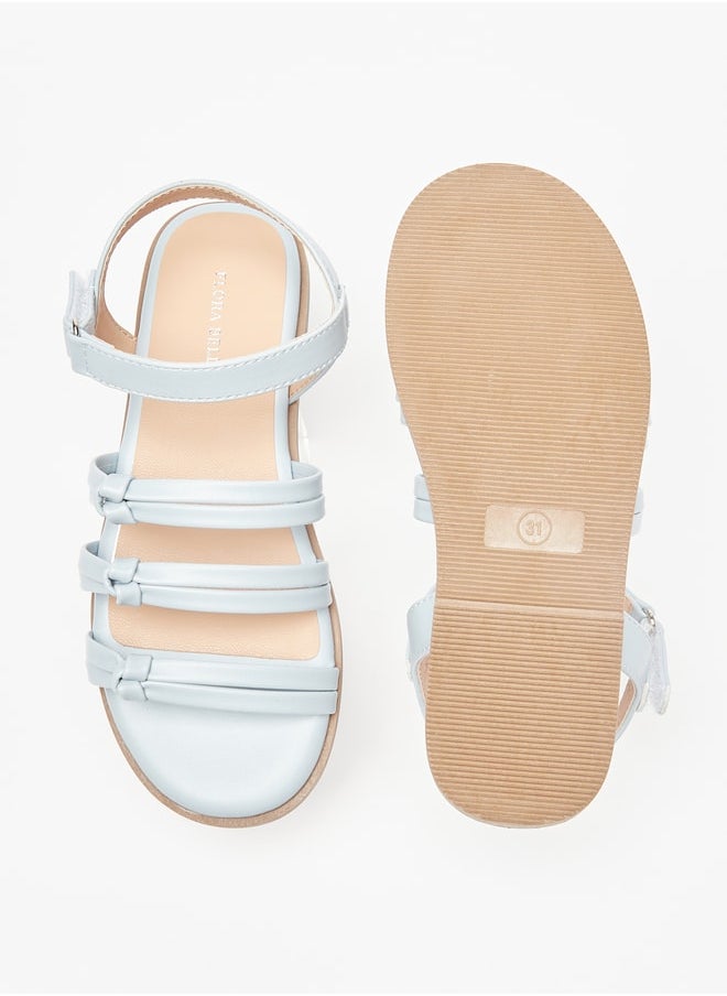 Flora Bella By Shoexpress - Girl's Strappy Sandals with Hook and Loop Closure Ramadan Collection - Image 1