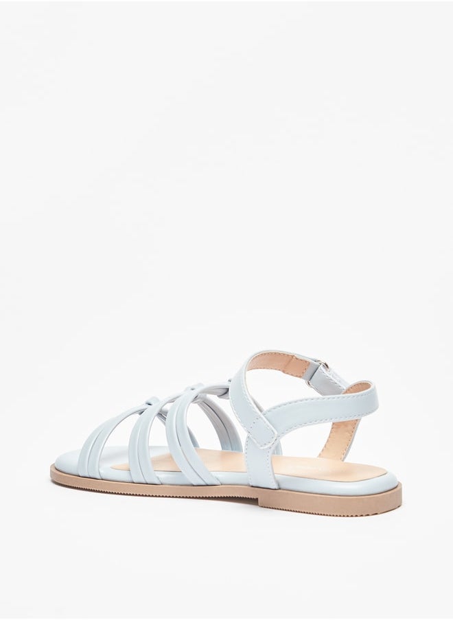Flora Bella By Shoexpress - Girl's Strappy Sandals with Hook and Loop Closure Ramadan Collection - Image 1