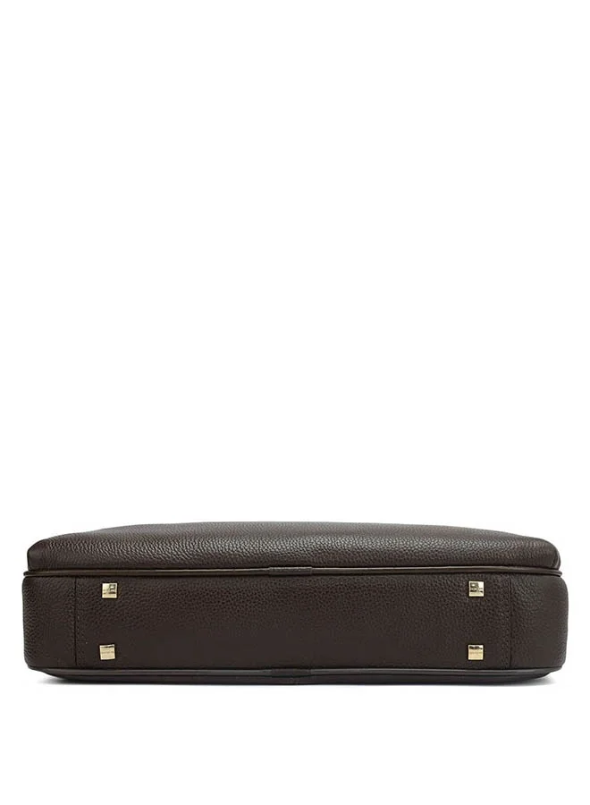 Da Milano  Leather Brown Laptop Bag with Adjustable Shoulder Strap for Men | Best Price UAE