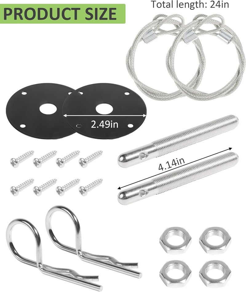 RACOONA Stainless Steel Hood Pin Kit - Image 2