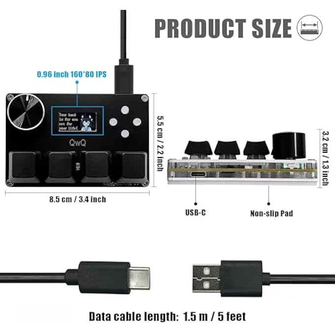 rayihni SAYODEVICE O3C++ OSU KEYBOARD RAPID TRIGGER HALL SWITCHES MAGNETIC LINEAR SWITCHES KEYBOARD WITH KNOB AND SCREEN,COPY PASTE,SHOTCUT,MACRO HOTSWAP MINI KEYPAD (BLACK) - Image 2