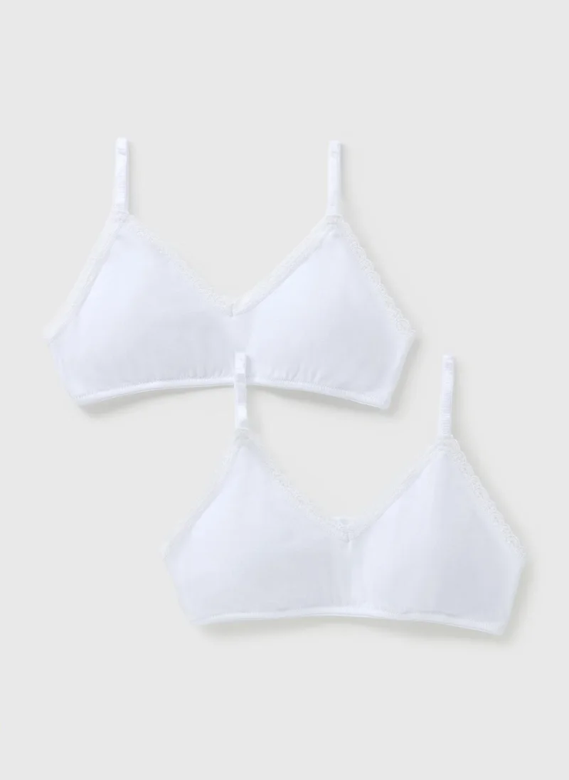 Matalan 2 Pack White Padded Crop Tops