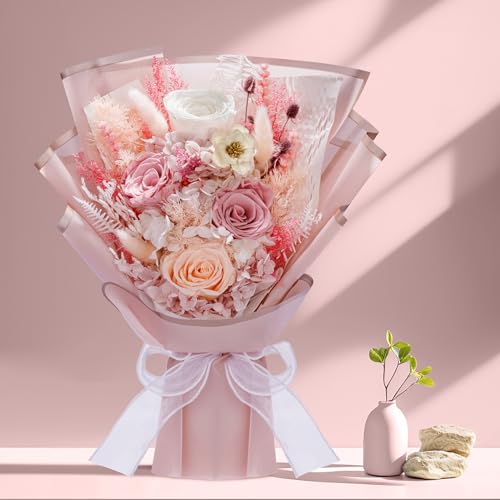 Bonsion Preserved Flowers Gifts for Women Flower for Delivery Dusty Rose Gifts fo Her Preserved Roses Bouquets Birthday Gifts for Grandma Mothers Day Flowers for Wife - Image 3