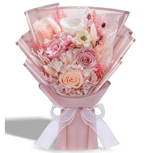 Bonsion Preserved Flowers Gifts for Women Flower for Delivery Dusty Rose Gifts fo Her Preserved Roses Bouquets Birthday Gifts for Grandma Mothers Day Flowers for Wife - Image 1