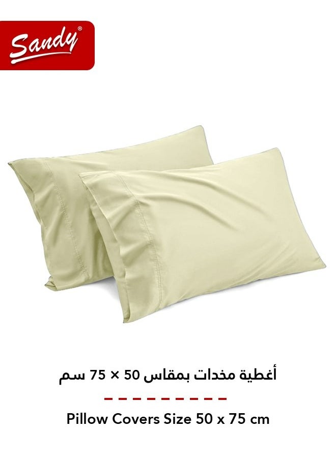 Sandy Sandy Premium Hotel Quality Flat Sheet and Pillow Cases, Bed Sheet 3 Pieces Set, Soft & Breathable and Cooling, King Size 274 x 259 cm, Lemon  - Image 4