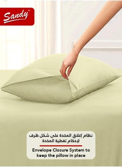 Sandy Sandy Premium Hotel Quality Flat Sheet and Pillow Cases, Bed Sheet 3 Pieces Set, Soft & Breathable and Cooling, King Size 274 x 259 cm, Lemon  - Image 5