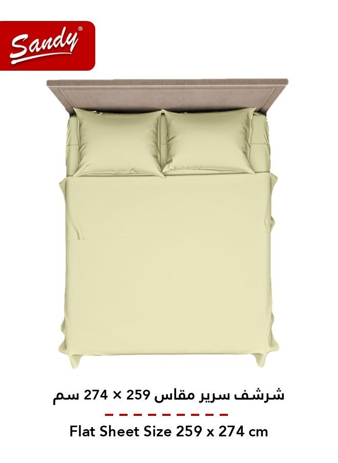 Sandy Sandy Premium Hotel Quality Flat Sheet and Pillow Cases, Bed Sheet 3 Pieces Set, Soft & Breathable and Cooling, King Size 274 x 259 cm, Lemon  - Image 3