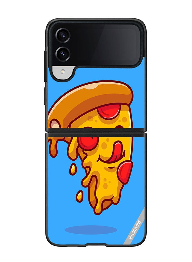 VR CREATIVE Protective Case Cover For Samsung Galaxy Z Flip4 Pizza Design Multicolour - Image 1