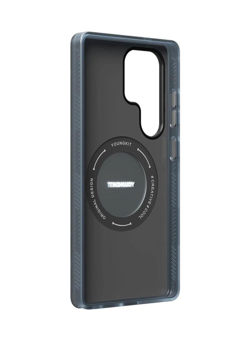 YOUNG KIT Cyberpunk 360° Spin Magnetic Stand Case with MagSafe & N52 Magnets for Samsung Galaxy S25 Ultra – Durable, Scratch-Resistant, Eco-Friendly  - Image 3