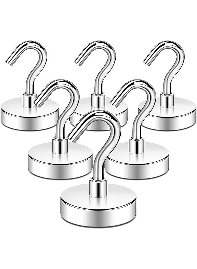 Bindex Bindex Magnetic Utility Hooks 25Lbs Heavy Duty Rare Earth Neodymium Magnet Hooks with Nickel Coating for HangingKitchen Cruise Classroom Workplace Office and Garage etc Magnetic Hooks 3  - Image 1