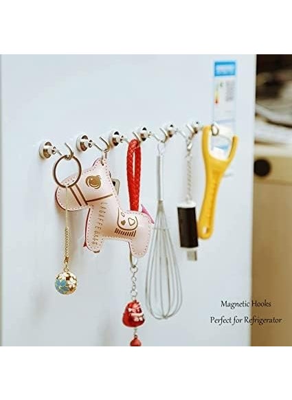 Bindex Bindex Magnetic Utility Hooks 25Lbs Heavy Duty Rare Earth Neodymium Magnet Hooks with Nickel Coating for HangingKitchen Cruise Classroom Workplace Office and Garage etc Magnetic Hooks 3  - Image 2