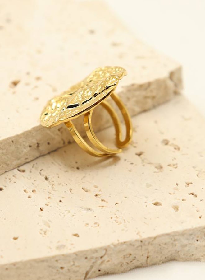 The Black Pearl Accessories Stainless Steel Golden Free Size Ring  - Image 2