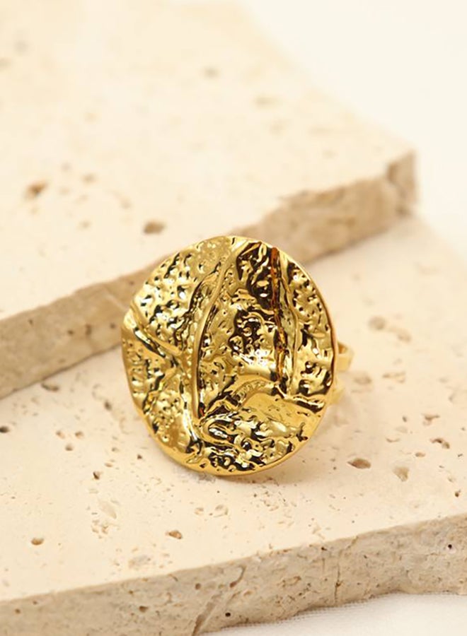 The Black Pearl Accessories Stainless Steel Golden Free Size Ring  - Image 3