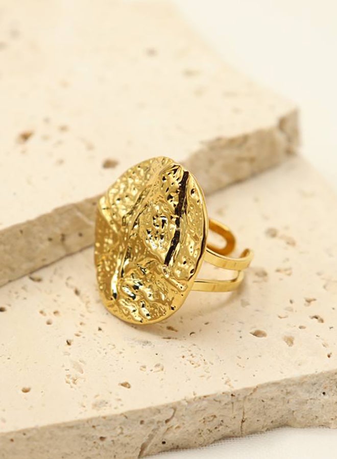 The Black Pearl Accessories Stainless Steel Golden Free Size Ring  - Image 4