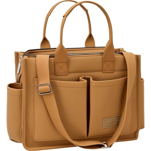 ZHMO Tote Bag for Women With Compartments and Zipper,Large Canvas Tote Women's Purse Crossbody Bags Work Laptop Book Bag Top Handle Satchels Handbags Shoulder Bag for Travel Nurse Teacher Church Gym Beach - Image 1