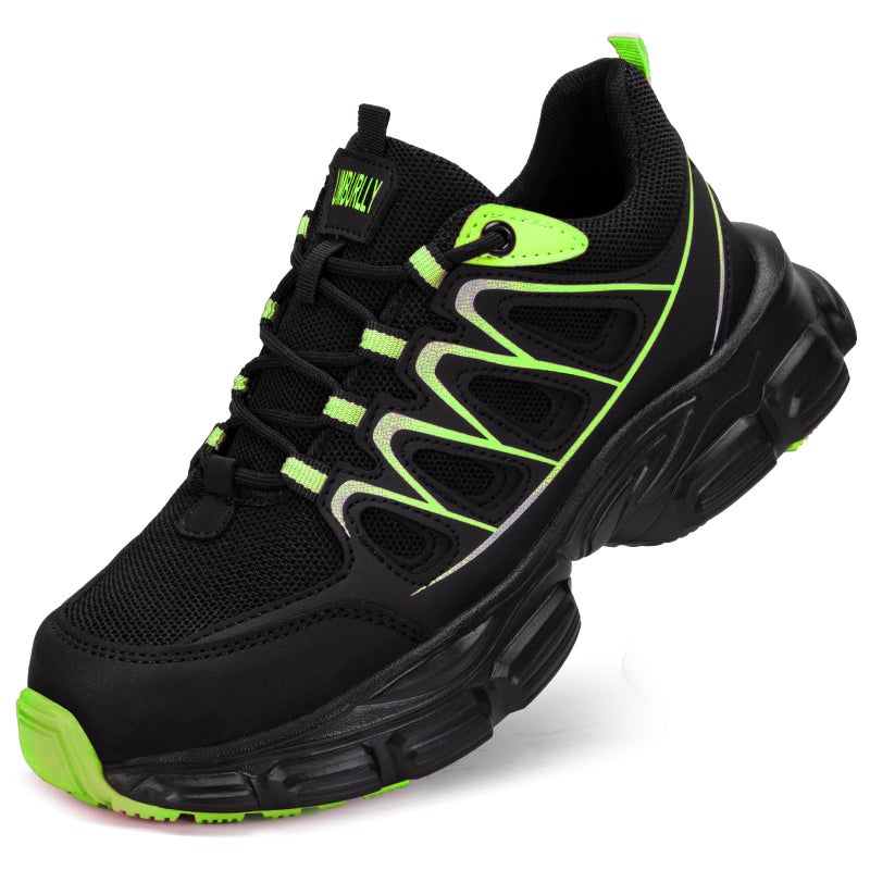 Hogent Steel Toe Shoes for Women Men Wide Non Slip Composite Work Sneakers Indestructible Comfortable Safety Tennis Shoes Lightweight Breathable Construction Sneakers Puncture Proof Ergonomic Design - Image 2