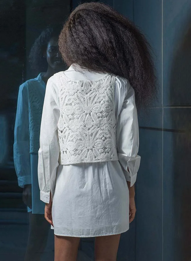Virgio  100% Cotton Shirt Dress With Vest Layer for Women | Best Price UAE