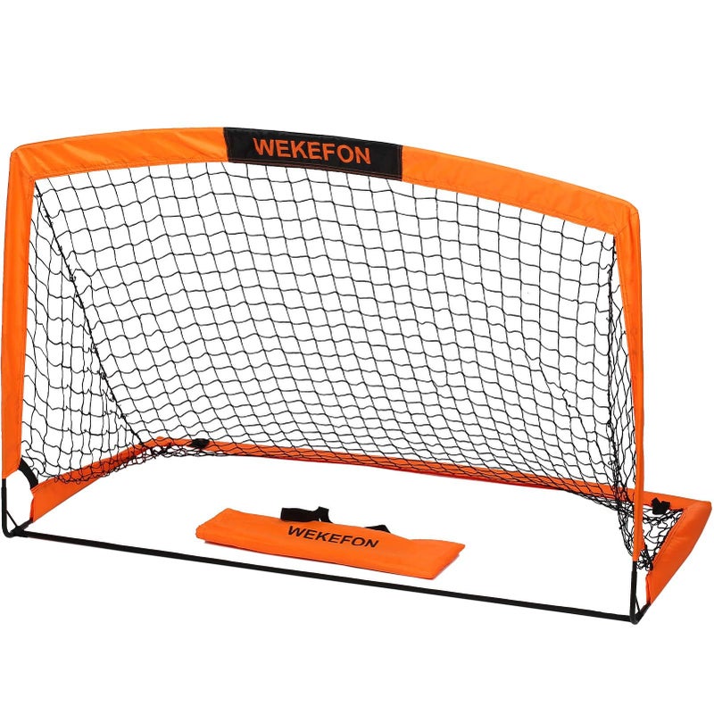 WEKEFON Soccer Goal, 5' x 3.1' Portable Soccer Net with Carry Bag for Backyard Games and Training for Kids and Youth Soccer Practice - Image 1