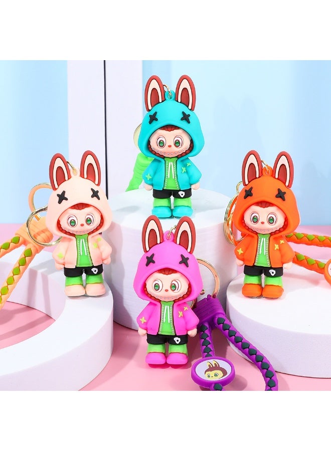 Aramu labubu Key chains, cartoon bucktoothed dolls, schoolbags, pendants, car key chains, small gifts - Image 4
