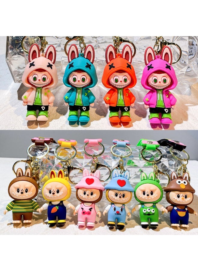 Aramu labubu Key chains, cartoon bucktoothed dolls, schoolbags, pendants, car key chains, small gifts - Image 3