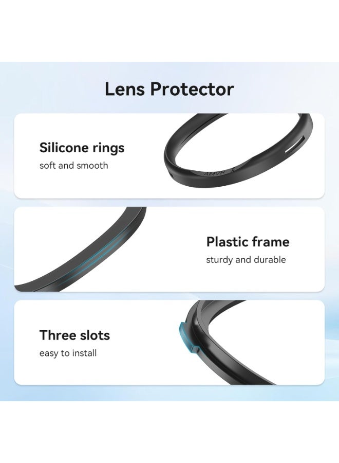 اي ام في ار مسافة العدسات متوافقة مع إكسسوارات Oculus Quest 3S/Quest 2/Rift S، حلقة سيليكون ناعمة مضادة للخدوش، تحمي عدسات الواقع الافتراضي والنظارات الطبية من الخدوش (غير متوافقة مع Quest 3) - Image 4