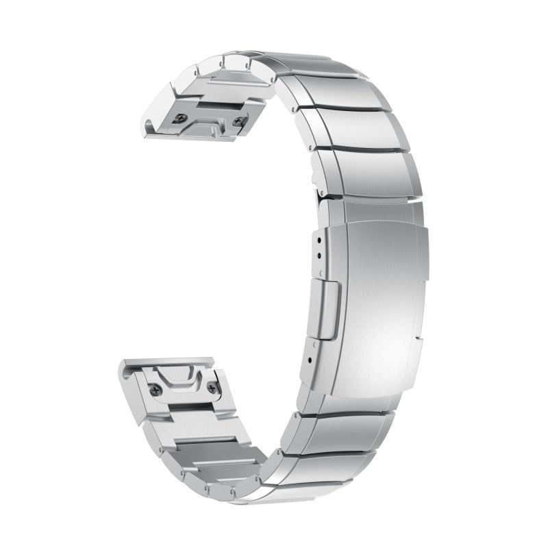 S-TOP For Garmin Quatix 7 Tortoise Shell 22mm Stainless Steel Watch Band(Sliver) - Image 2