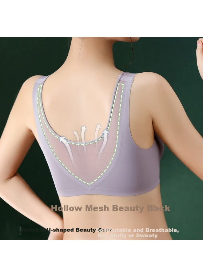 Modal Modaier Seamless Sports Bra For Women, Wireless Bra With Beautiful Back Design, Push-up Bra For Gathering Side Support, Breathable Bandeau Bra, 3XL - Image 2